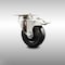 Service Caster 4 Inch 316SS Soft Rubber Wheel Swivel Top Plate Caster with Total Lock Brake SCC SCC-SS316TTL20S414-SRS - alternate 4